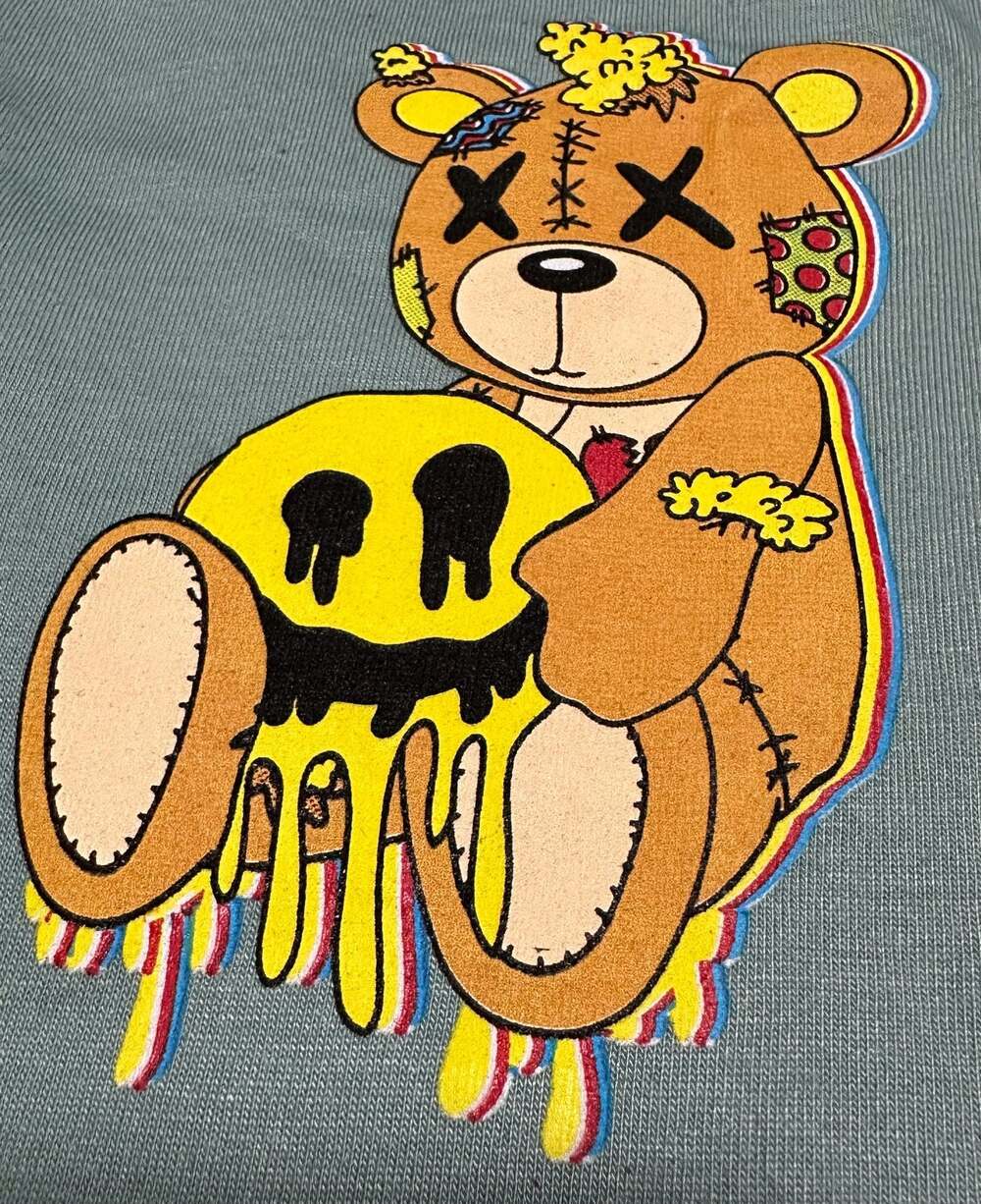 Fresh Laundry Graphic Teddy Bear T-Shirt Size L